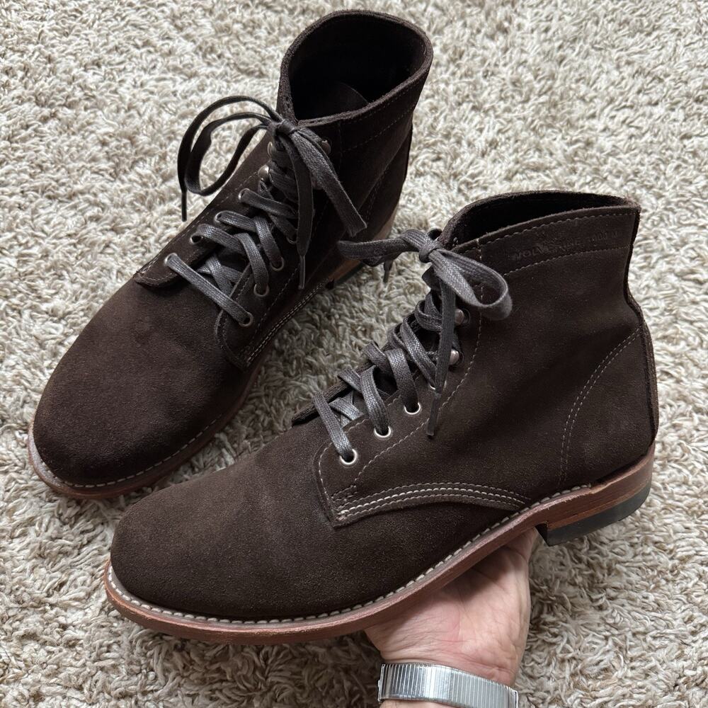 Wolverine 1000 Mile Boots Men’s Size 9.5 D Brown Suede Leather Sole Made USA